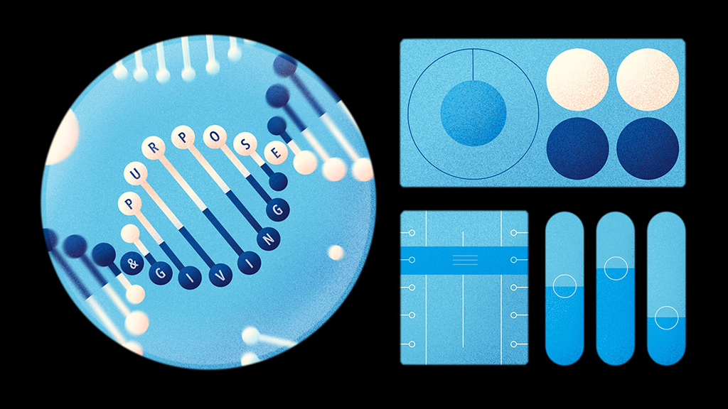 Illustration of DNA with the words 