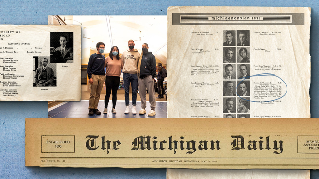 Collage of images from the Michigan Daily, Michiganesian, and Students.