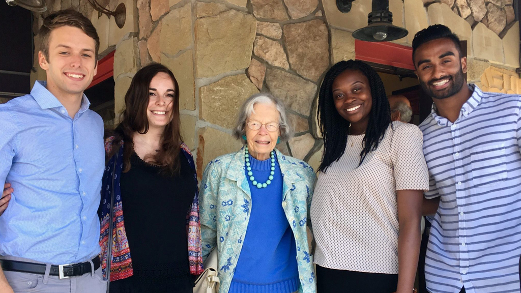 Dobson interns standing for a picture beside Molly Dobson.