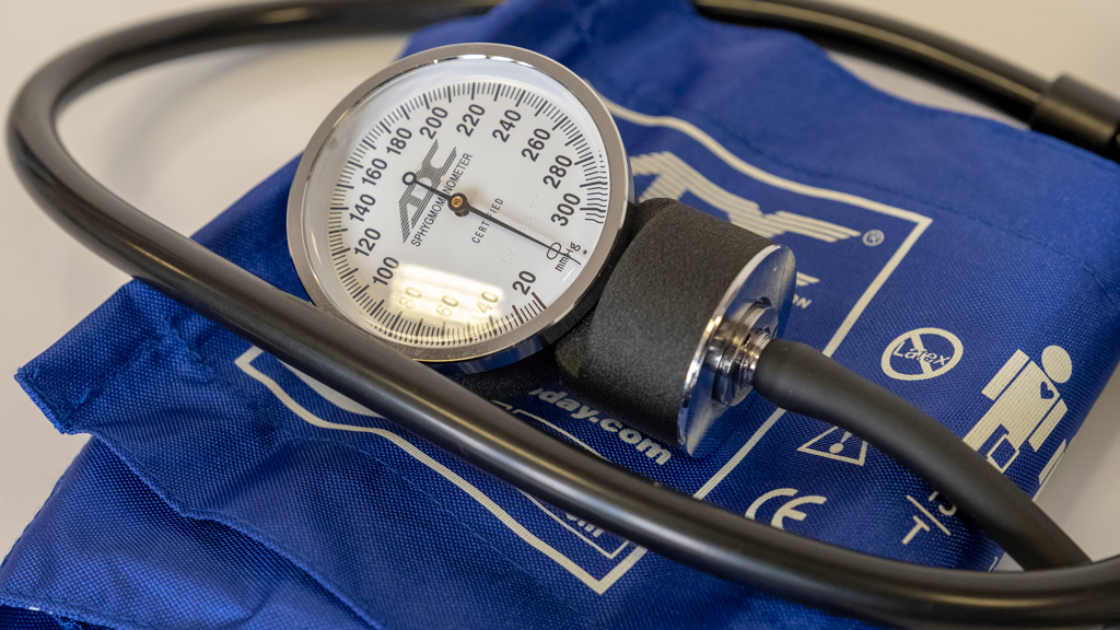 Close up of a sphygmomanometer. 