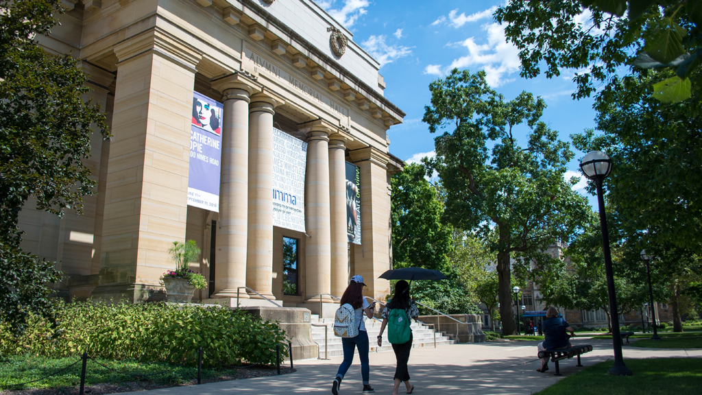 Exterior of the Museum of Art (UMMA) on a summer day.