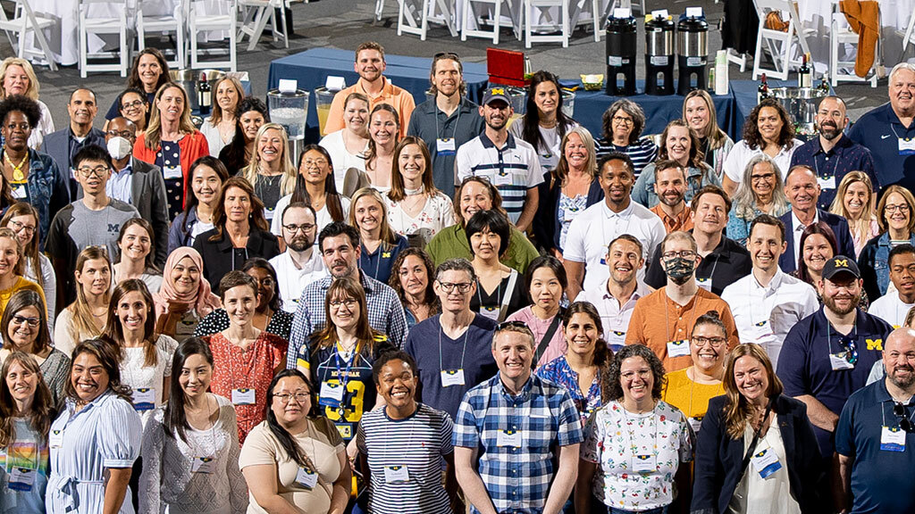 A group of development employees at an event.