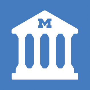 Icon of a building with a University of Michigan block M.