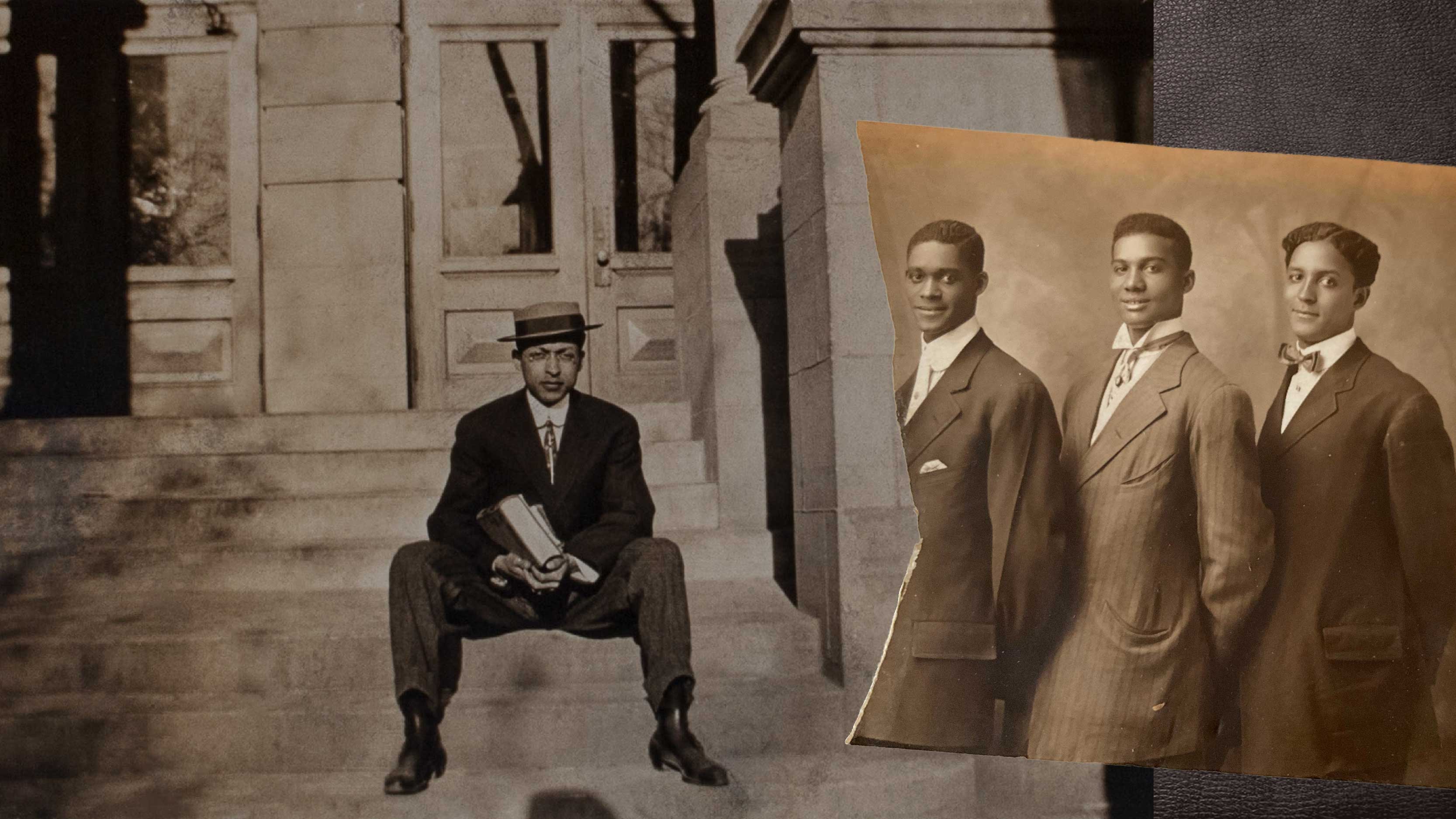 Richard Hill Jr. in 1910 (left); Classmates (right)