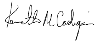 Kenneth Cadigan signature