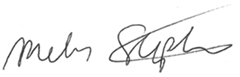 Mel Stephens signature
