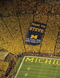 Aerials of the U‑M Stadium for the 2013 Football vs. Notre Dame "Under the Lights II" game.