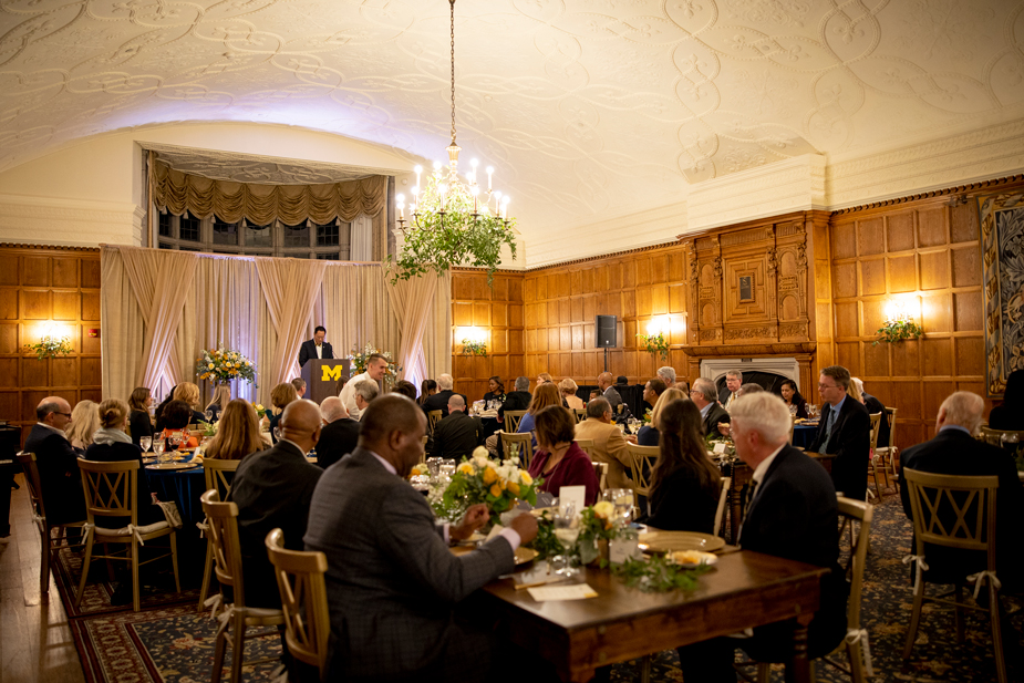 Guests seated at tables during the Hermelin Award dinner.