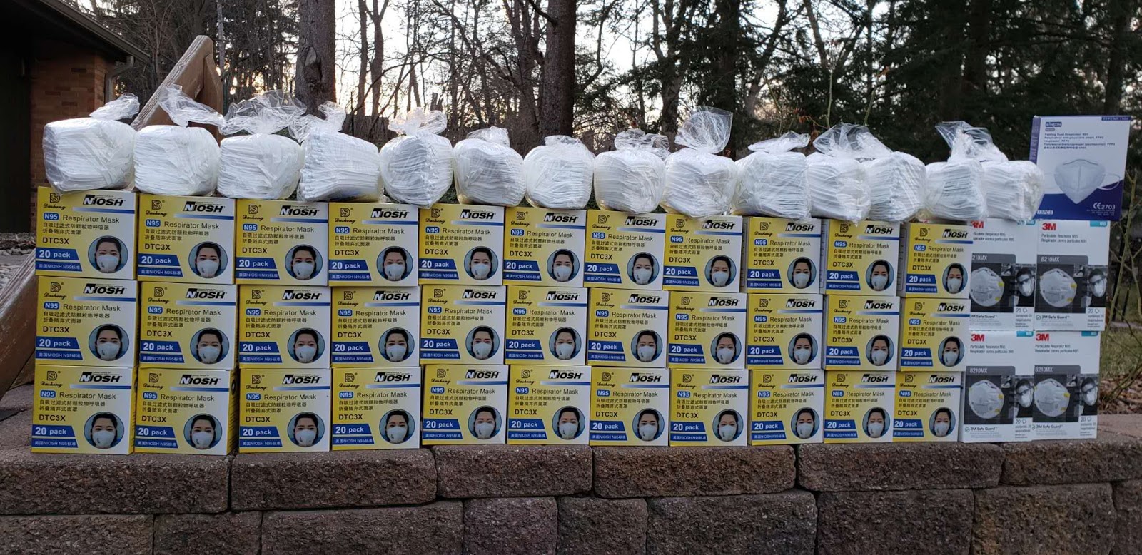 Boxes of face masks donated by UM-ACP.