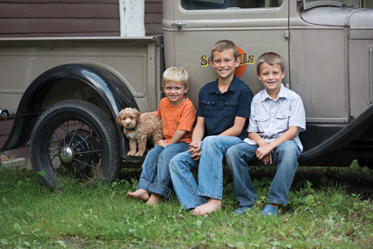 Chad, his brothers, C.J. and Tommy Carr, and Tootie.