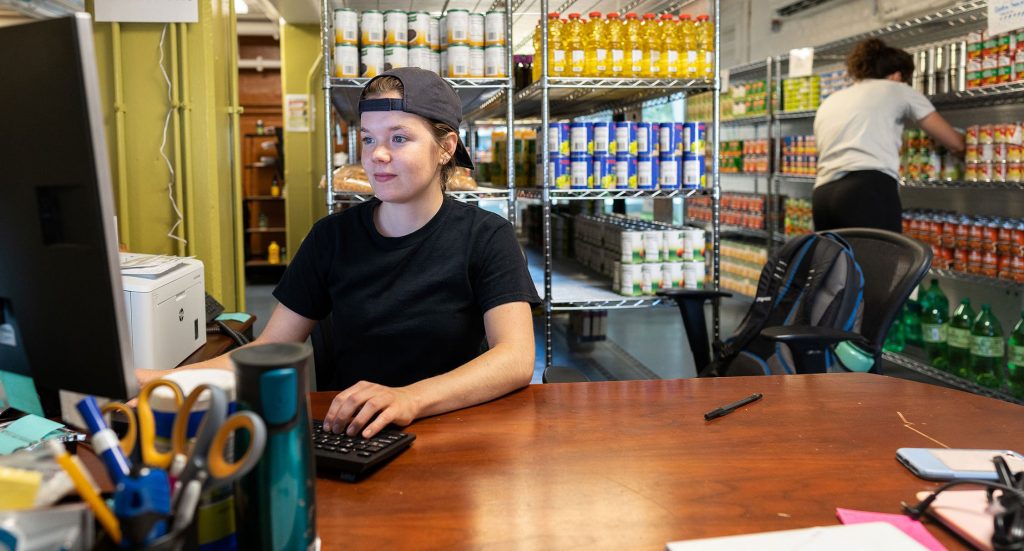 Student worker running the front desk.
