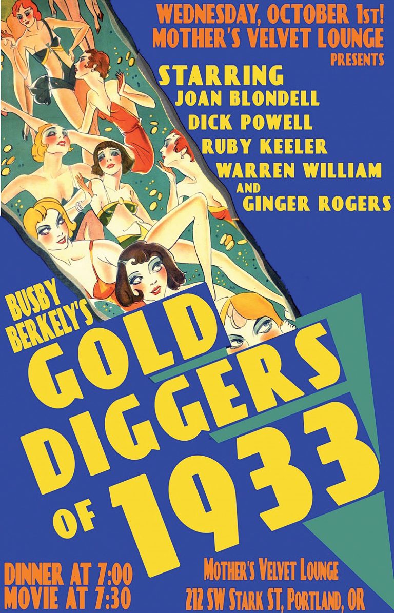 A poster for Gold Diggers of 1933, one in a smash-hit series of movies inspired by Hopwood's play. 