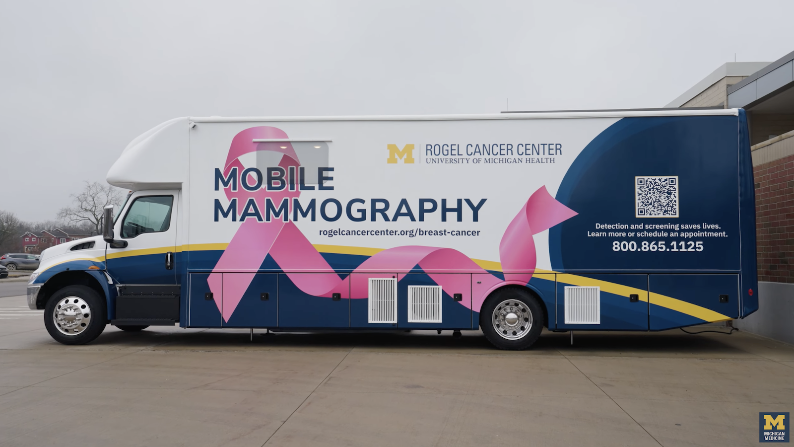 The mobile mammography unit outside the Ypsilanti Health Center