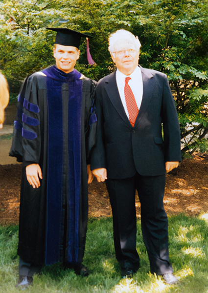 Jerry Kowal and his father at U‑M Law School graduation.