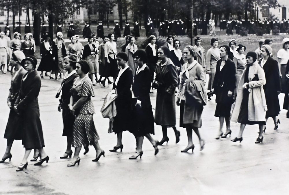 An academic procession at Marygrove College in 1931.