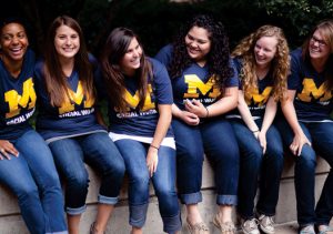 Students in the School of Social Work sitting and talking.