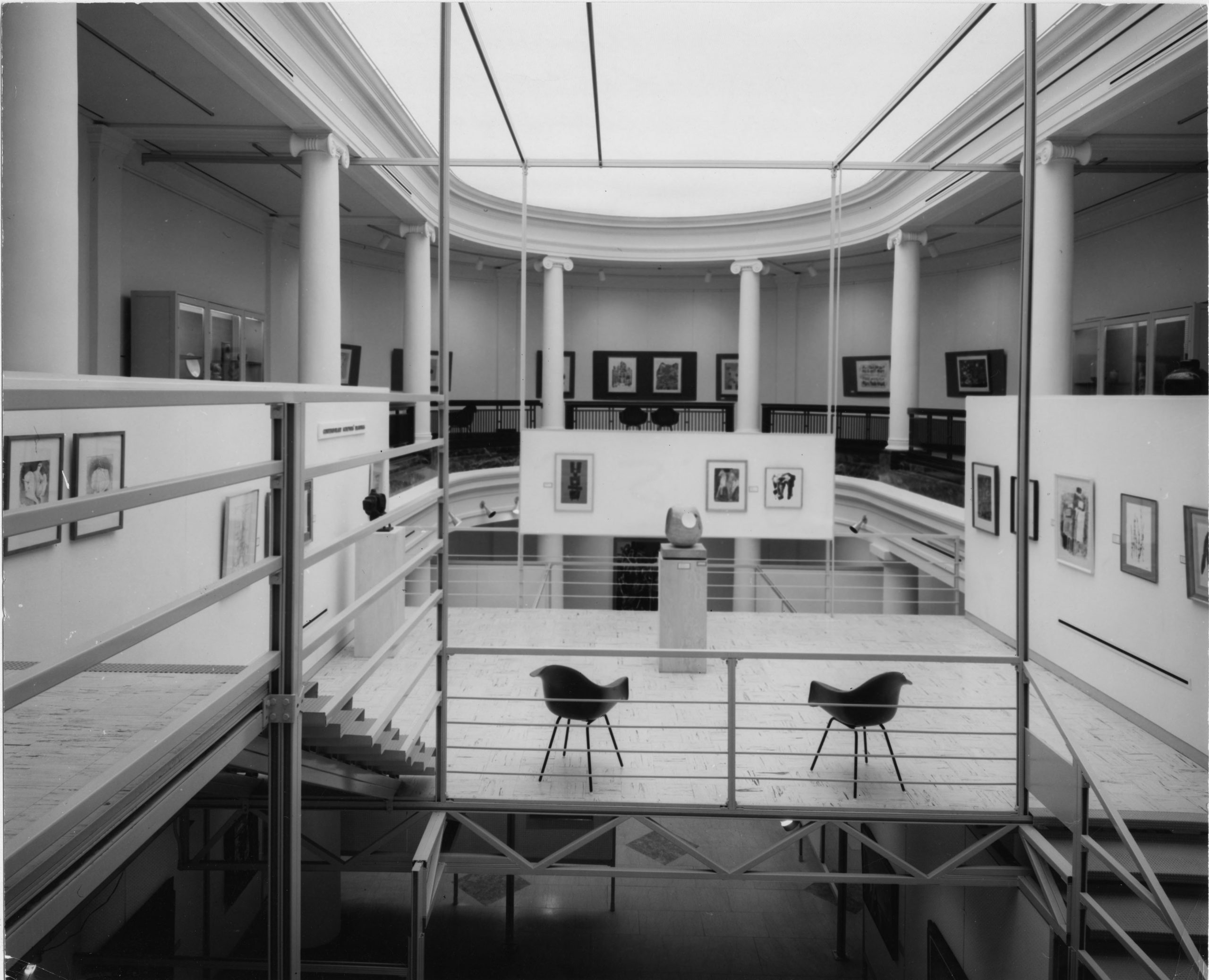 Black and white image of the architecture.
