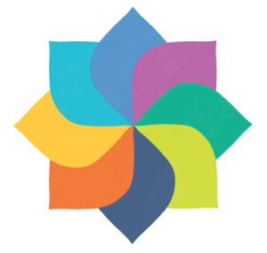 The colorful wellness wheel logo.