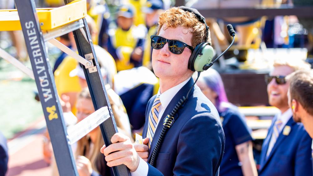 Graduate Student Instructor helping on a game day in the Big House
