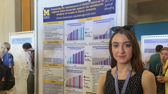 Armenian studies student presenting research