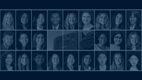 Collage of portraits of the D-SIP Class of 2022 with a dark blue overlay.