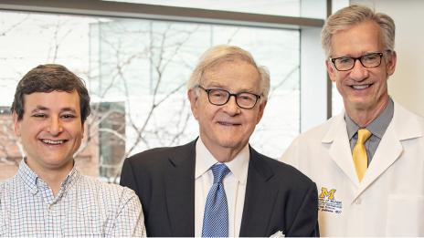 Jason M. Miller, M.D., Ph.D. (left), James Grosfeld (middle), Mark W. Johnson, M.D. (right).