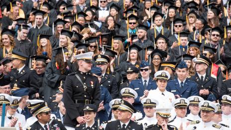 Veterans at commencement.