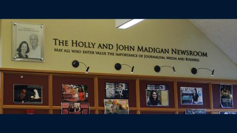 Holly and John Madigan newsroom.