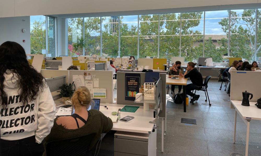 Taubman College students in the architecture studio space