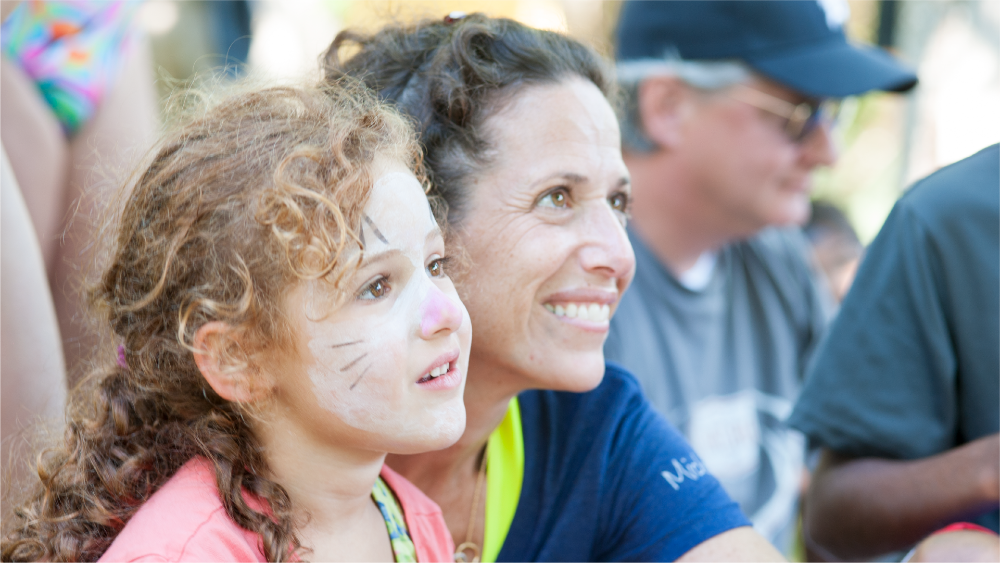 Mother and daughter at Camp Michigania during Mott Family Week