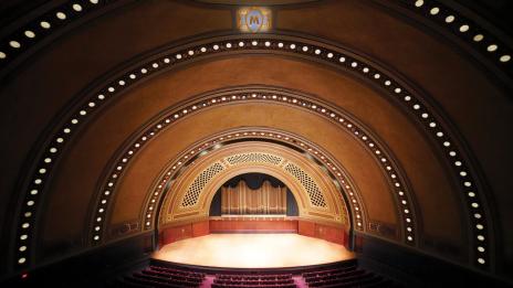 Interior view of a U-M music auditorium.