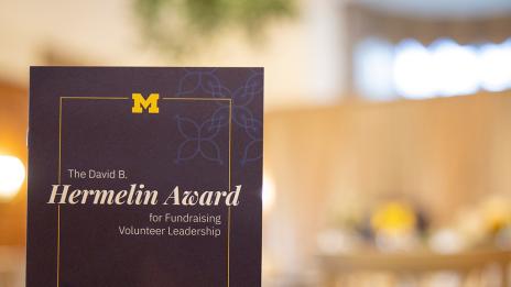 Closeup of the Hermelin Award banquet program booklet.