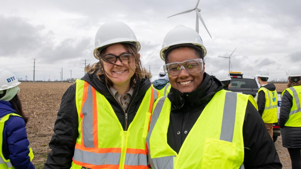 SEAS students in front of windmill