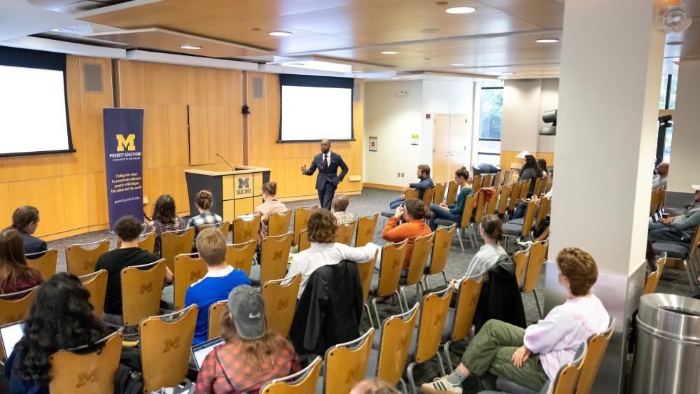 Cornell William Brooks of Harvard speaks at a Poverty Solutions event