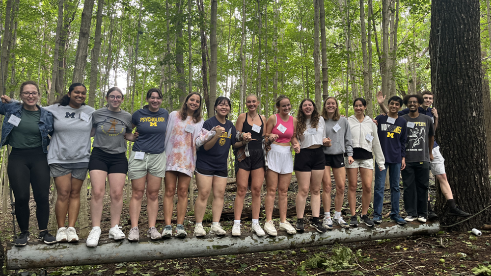 Students bond outside at Barger Leadership Institute orientation