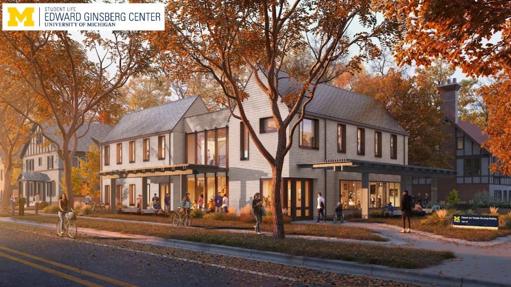 A rendering of the Edward Ginsberg center on campus